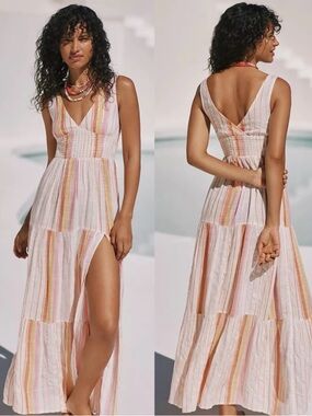 L*SPACE Striped Lilikoi Dress, Size Small